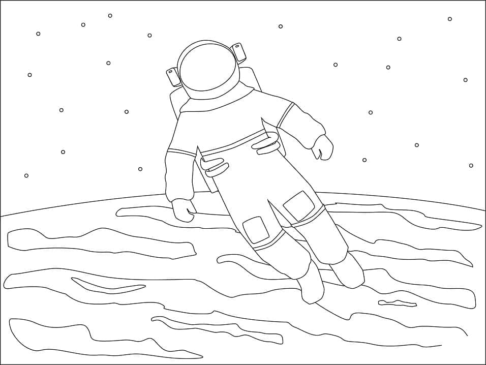 Coloriage astronaute 2 à imprimer