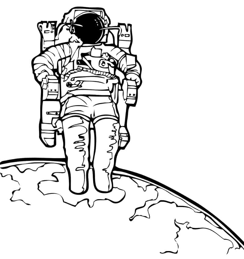 Coloriage astronaute 3