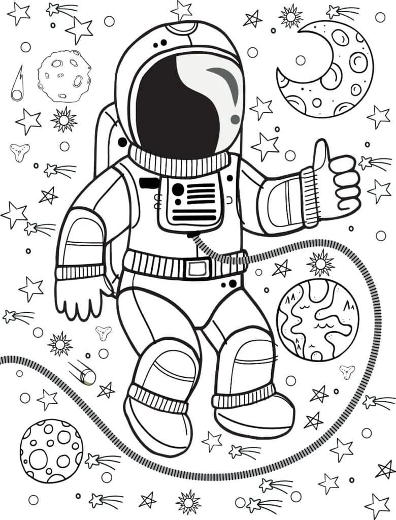 Coloriage astronaute génial à imprimer