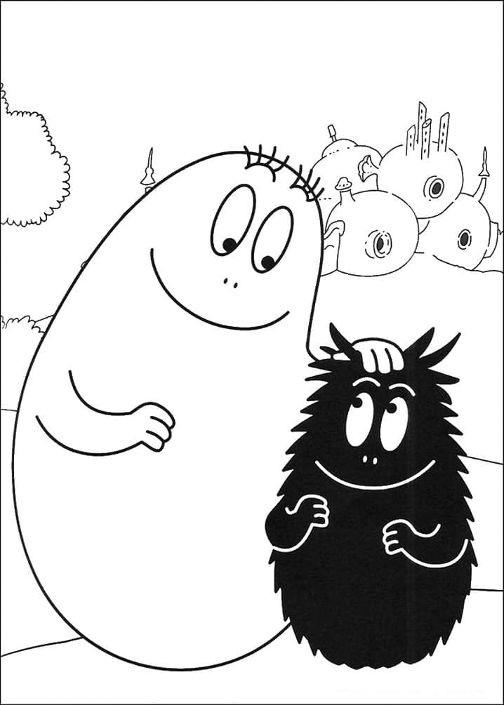 Coloriage barbabeau et barbapapa