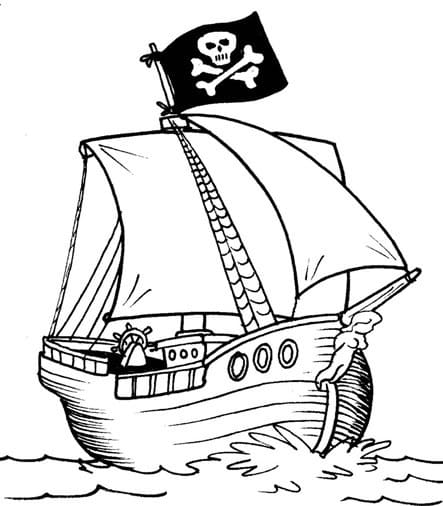 Coloriage bateau pirate 10 à imprimer