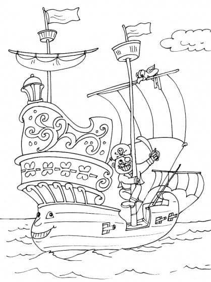 Coloriage bateau pirate 11 à imprimer