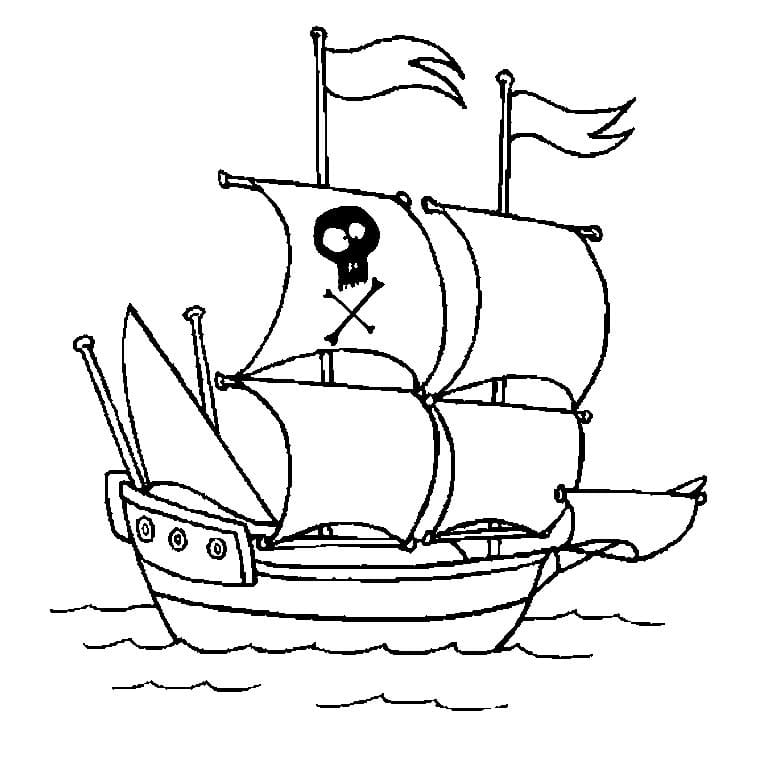 Coloriage bateau pirate 13 à imprimer