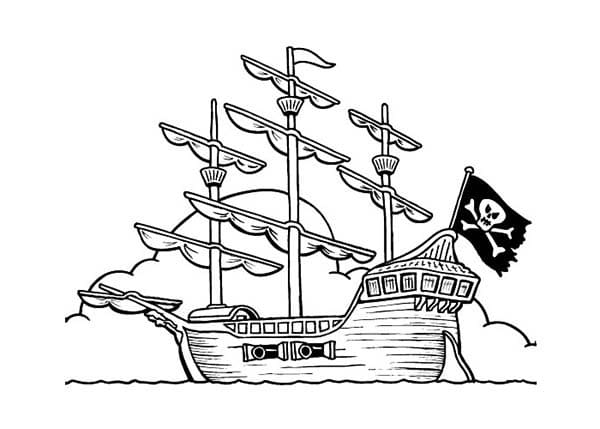 Coloriage bateau pirate 18 à imprimer