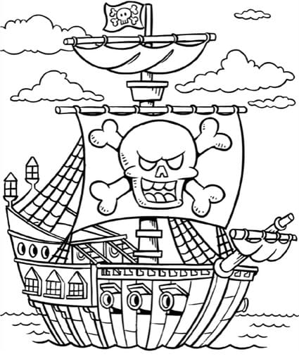 Coloriage bateau pirate 21 à imprimer
