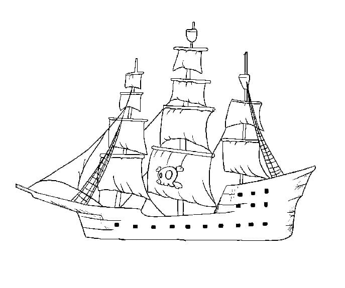 Coloriage bateau pirate 24 à imprimer