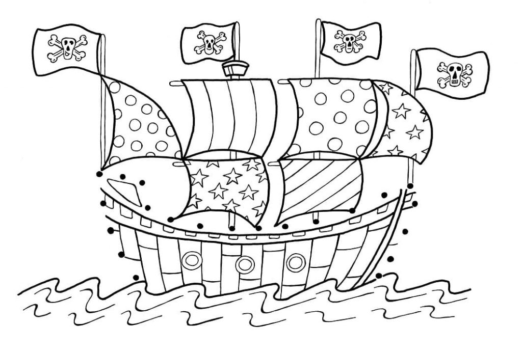 Coloriage bateau pirate 27 à imprimer