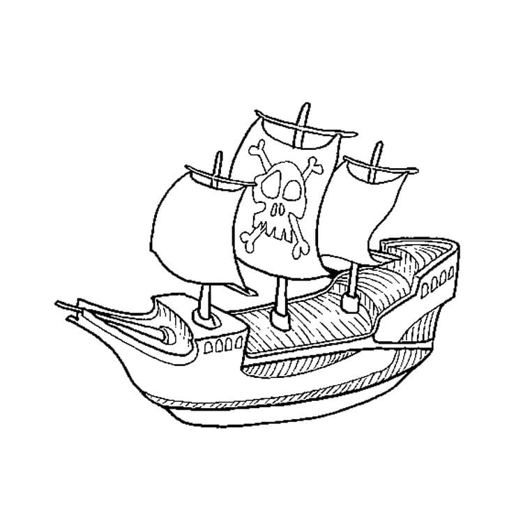 Coloriage bateau pirate 28 à imprimer