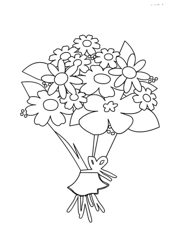Coloriage bouquet de fleurs 18 à imprimer