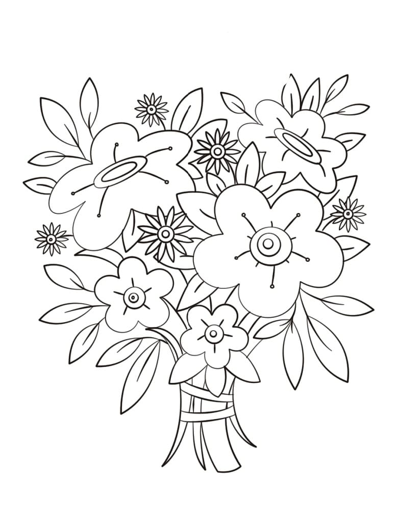 Coloriage bouquet de fleurs 2 à imprimer