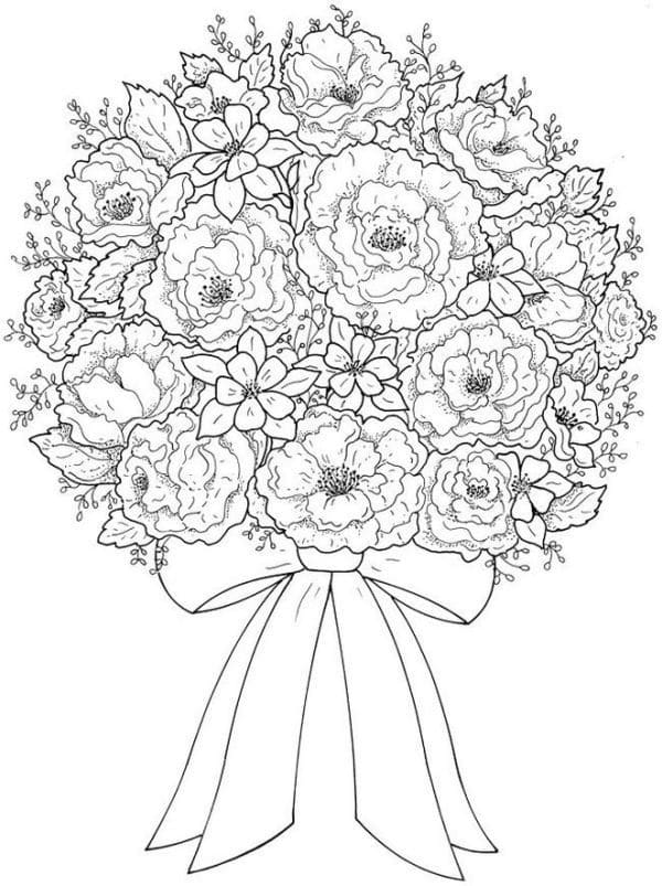 Coloriage bouquet de fleurs 5 à imprimer