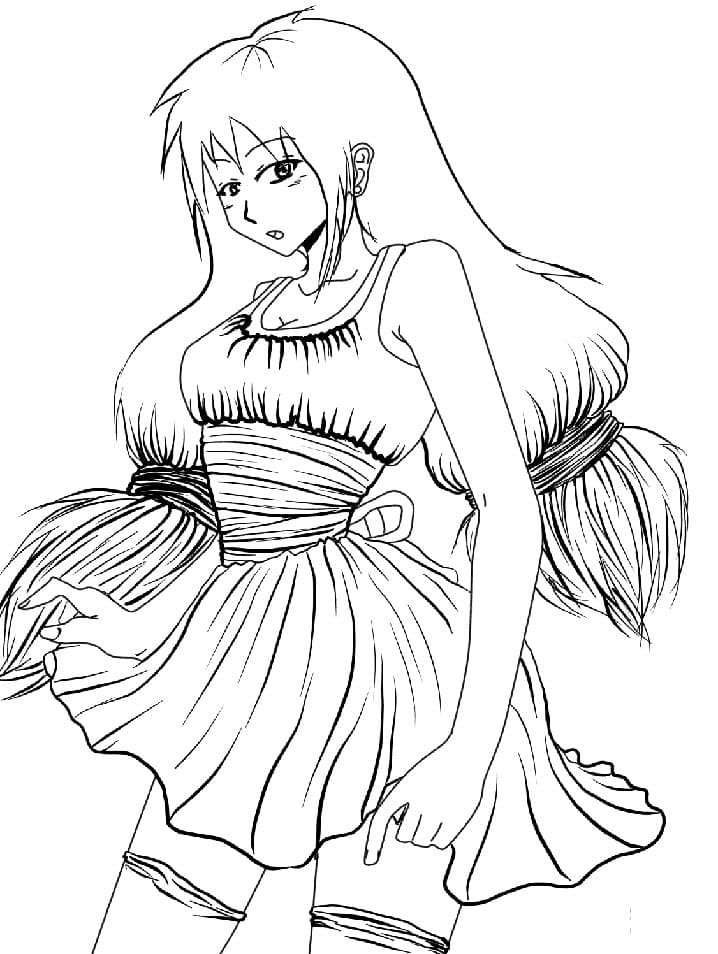 Coloriage Ciorry Chan Anime Fille