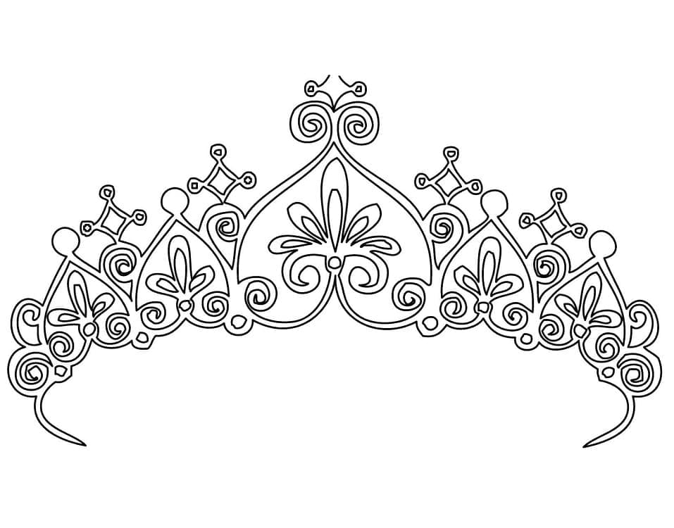 Coloriage couronne de princesse 3 à imprimer