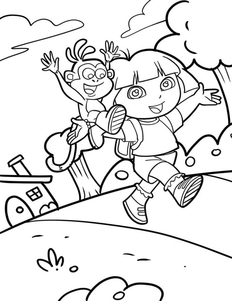 Coloriage dora l’exploratrice 1 à imprimer