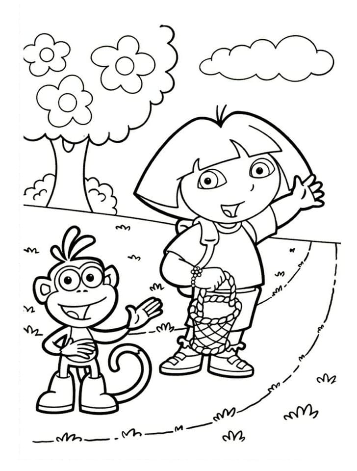 Coloriage dora l'exploratrice 4