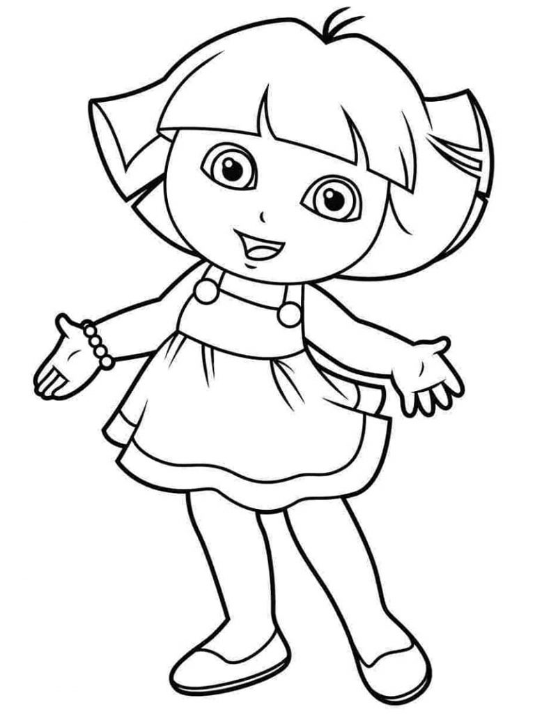 Coloriage dora mignon à imprimer