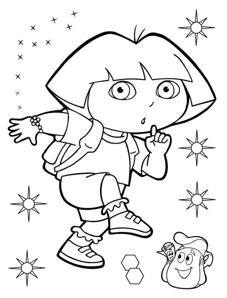 Coloriage dora sournoise à imprimer