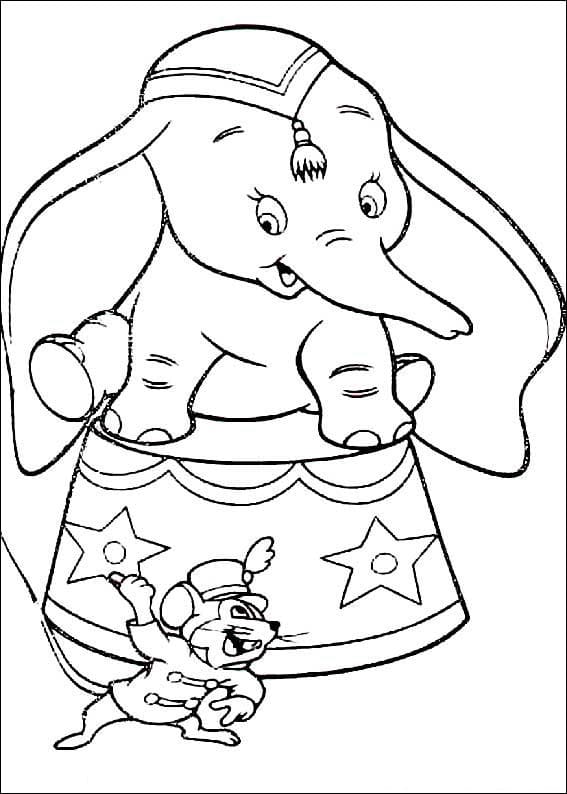 Coloriage dumbo et timothée