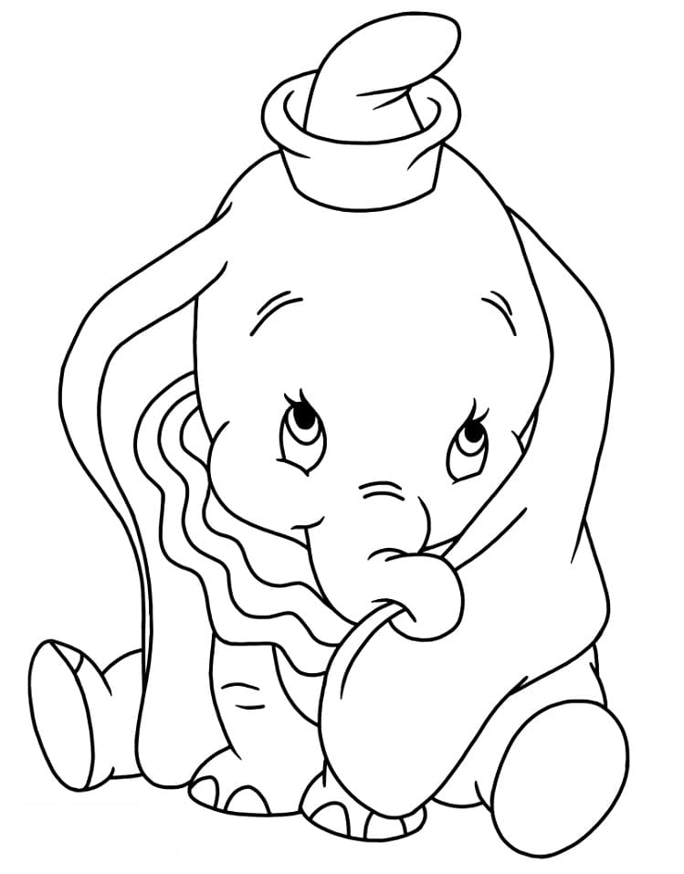 Coloriage dumbo heureux 1