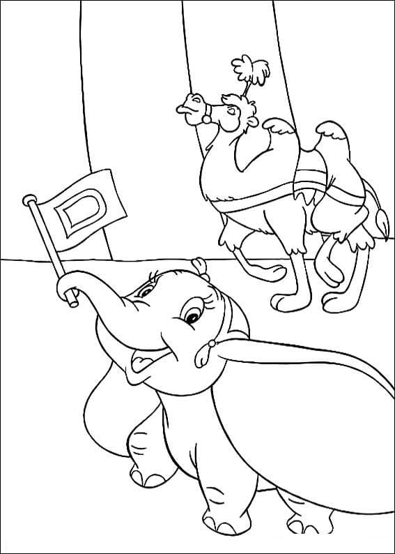 Coloriage dumbo heureux 3