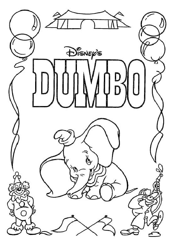 Coloriage dumbo mignon 1