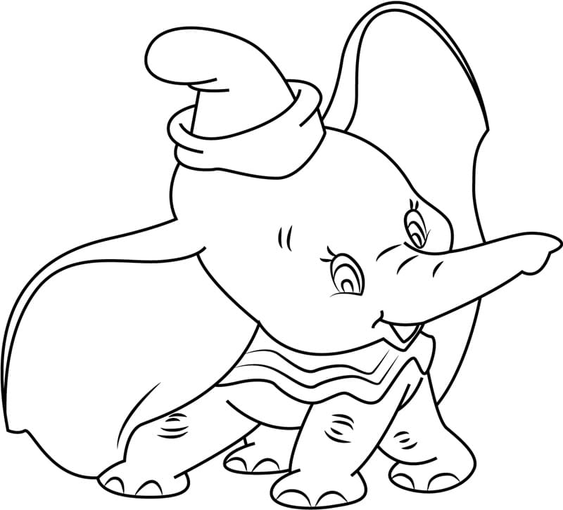 Coloriage dumbo mignon 2