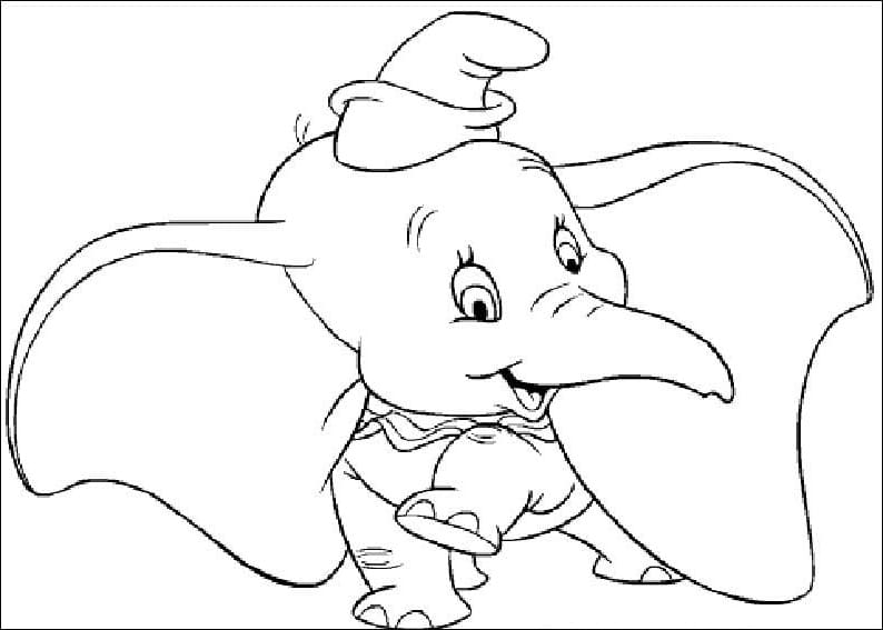 Coloriage dumbo mignon