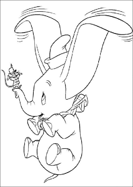 Coloriage dumbo volant