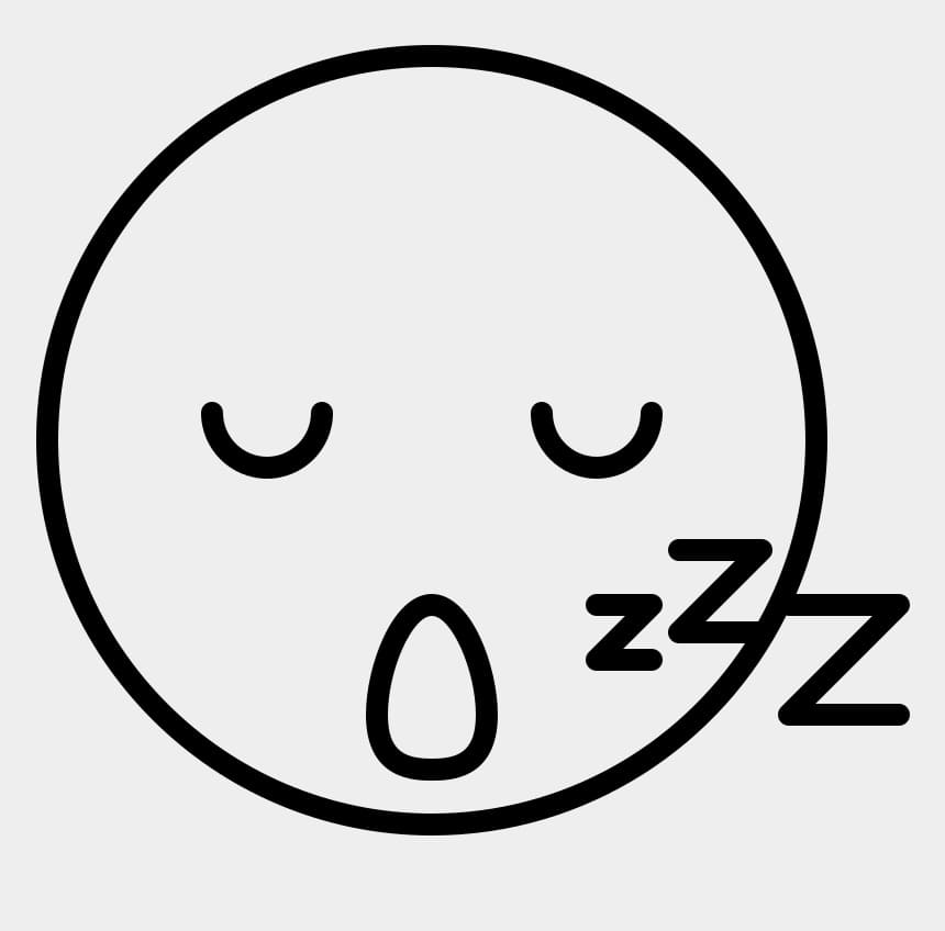 Coloriage emoji endormi à imprimer