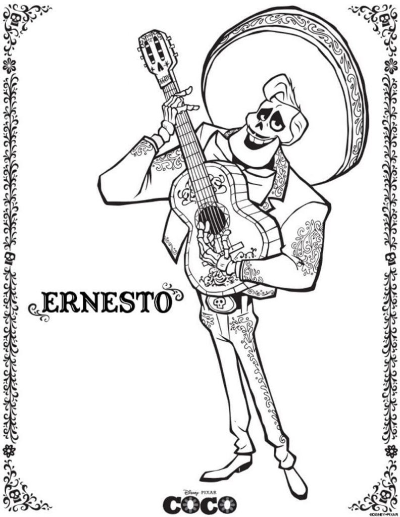 Coloriage ernesto de la cruz de coco à imprimer