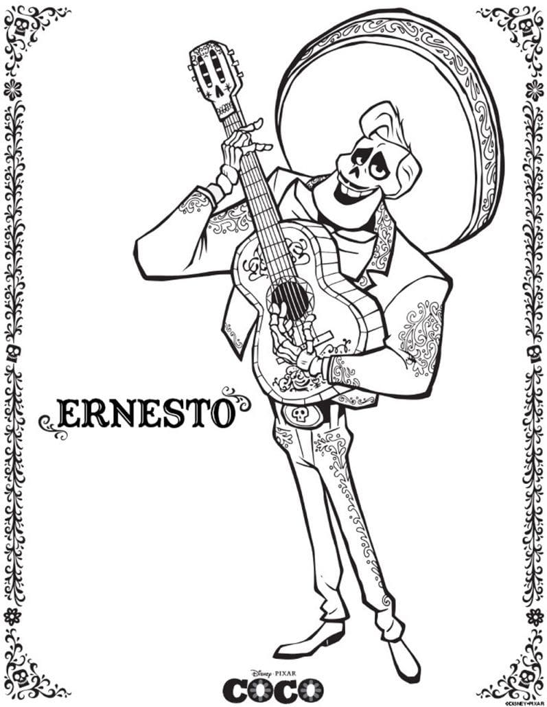 Coloriage ernesto de la cruz de coco