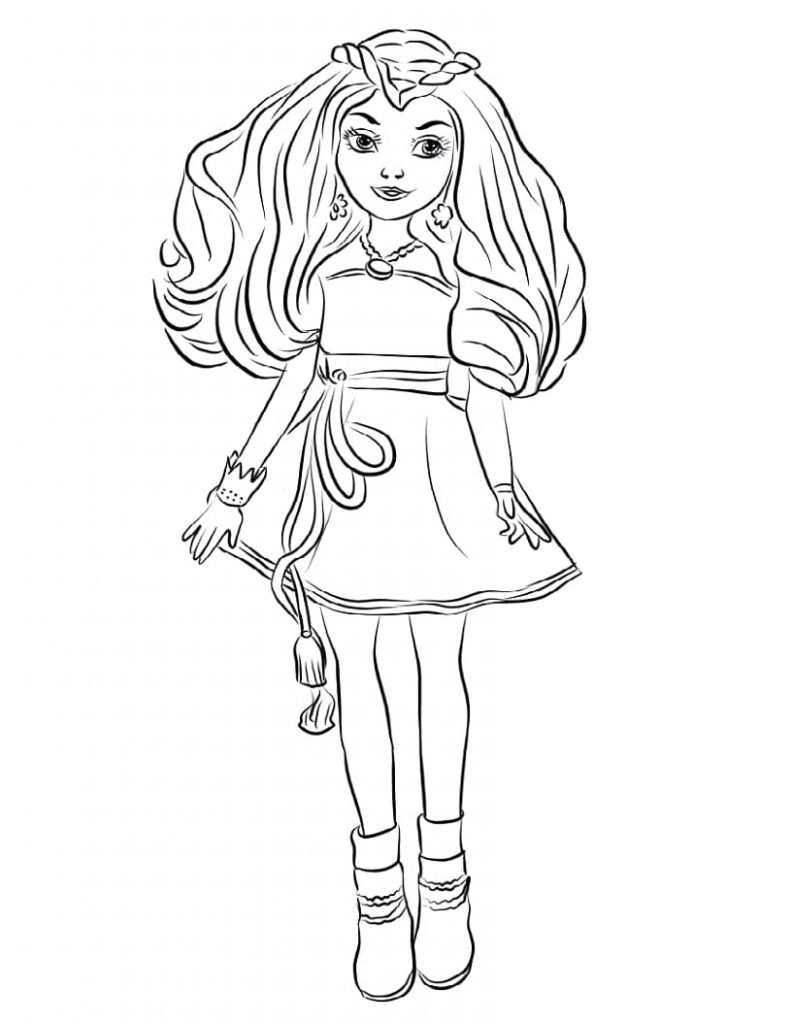 Coloriage evie de descendants à imprimer