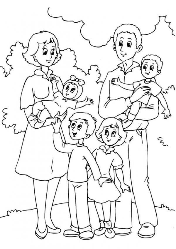 Coloriage famille 1 à imprimer