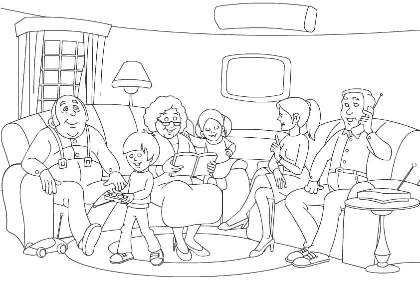 Coloriage famille 2