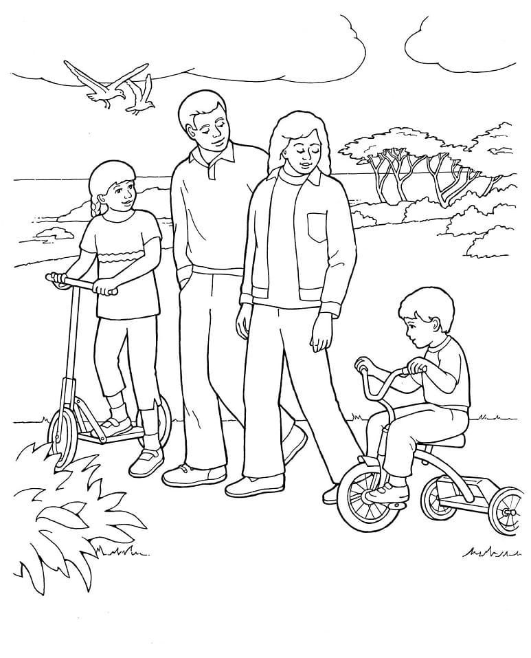 Coloriage famille 3