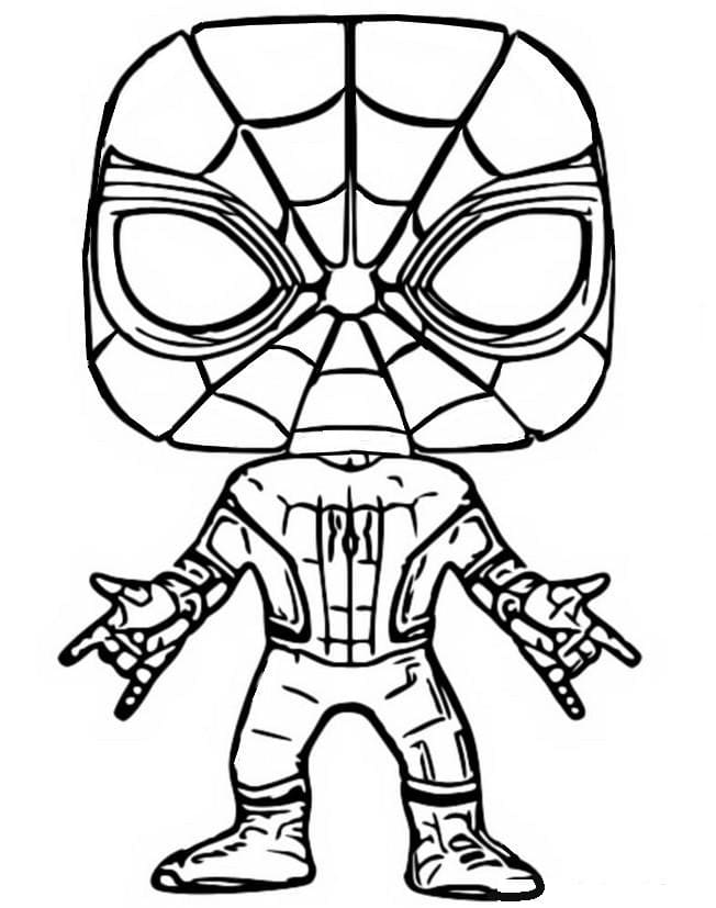 Coloriage funko pop spiderman à imprimer