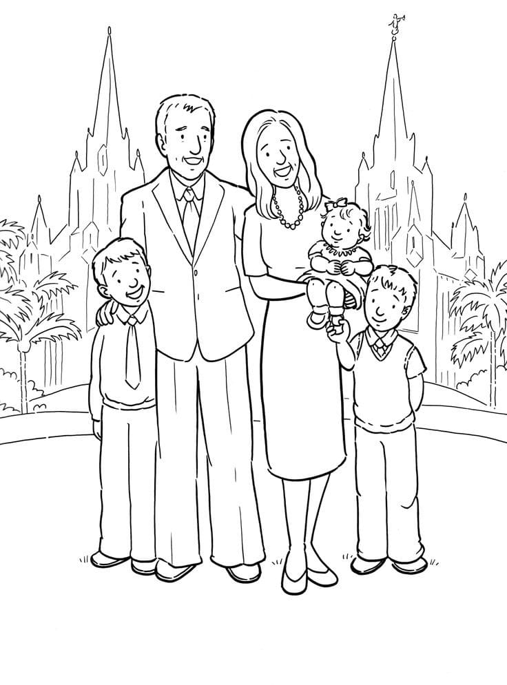 Coloriage la famille prie 1 à imprimer