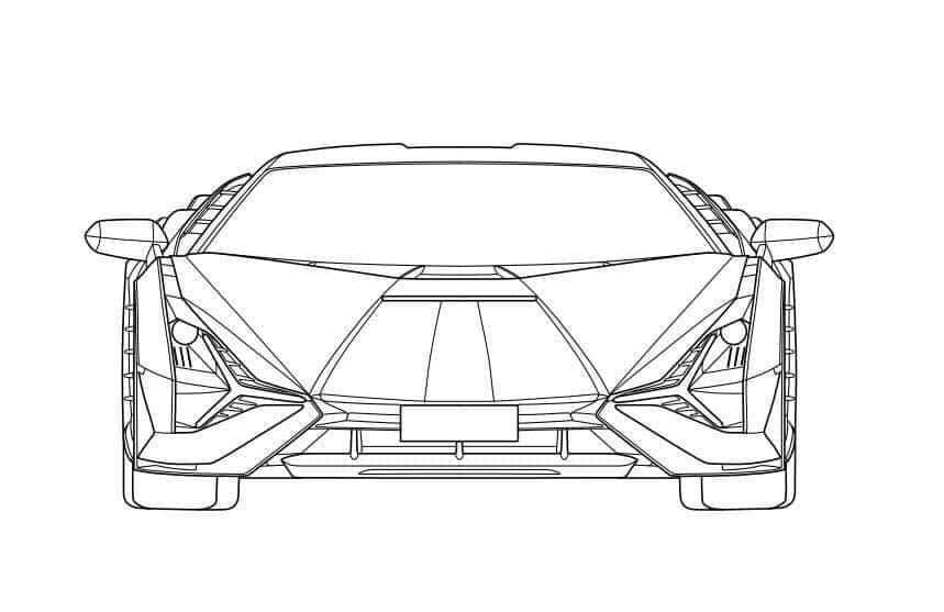 Coloriage lamborghini 14