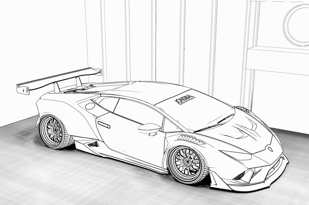 Coloriage lamborghini 7 à imprimer