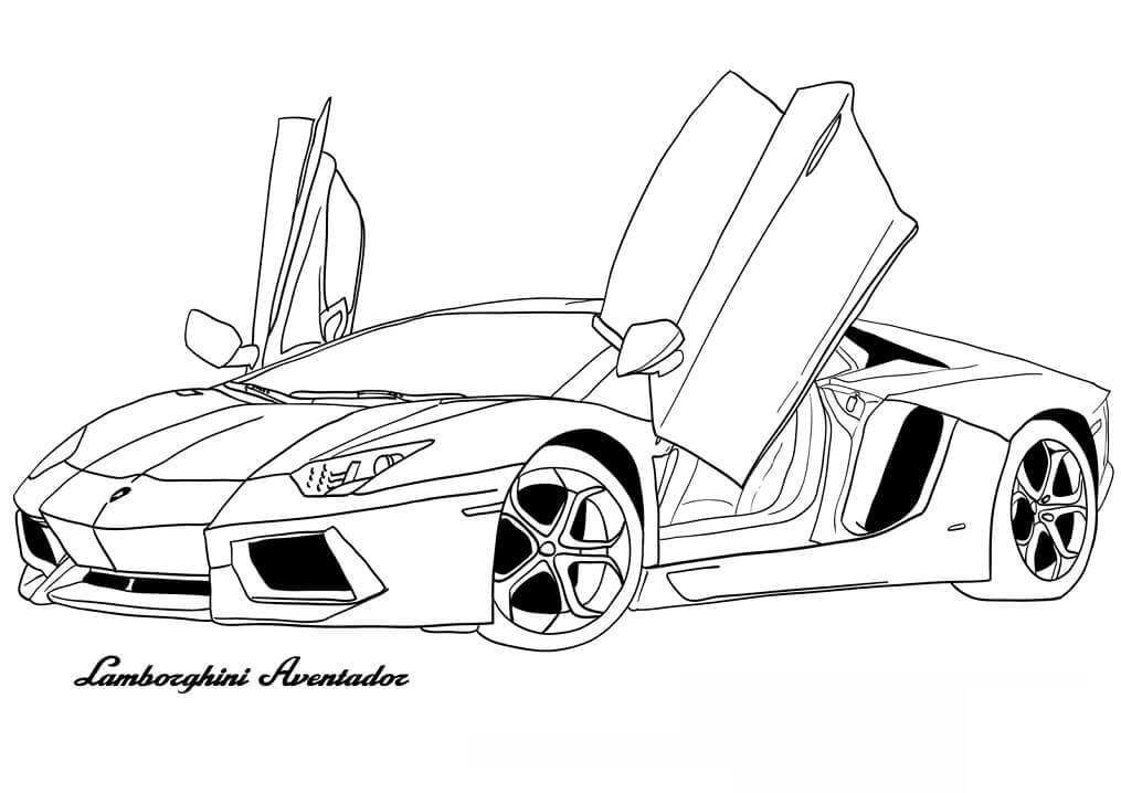 Coloriage lamborghini aventador à imprimer