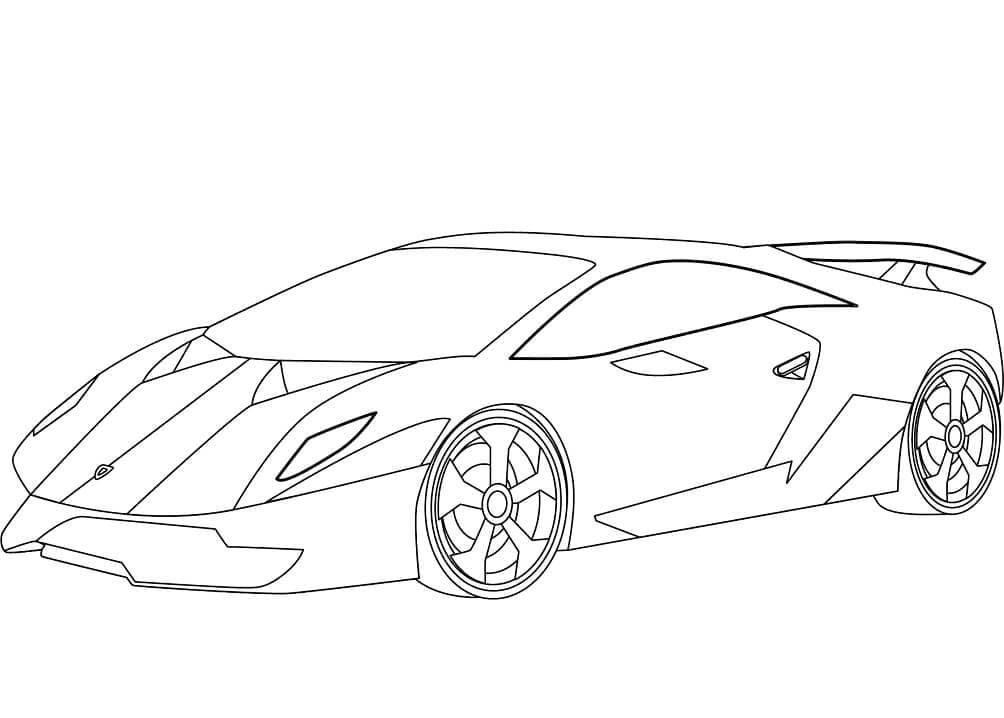 Coloriage lamborghini sesto elemento à imprimer