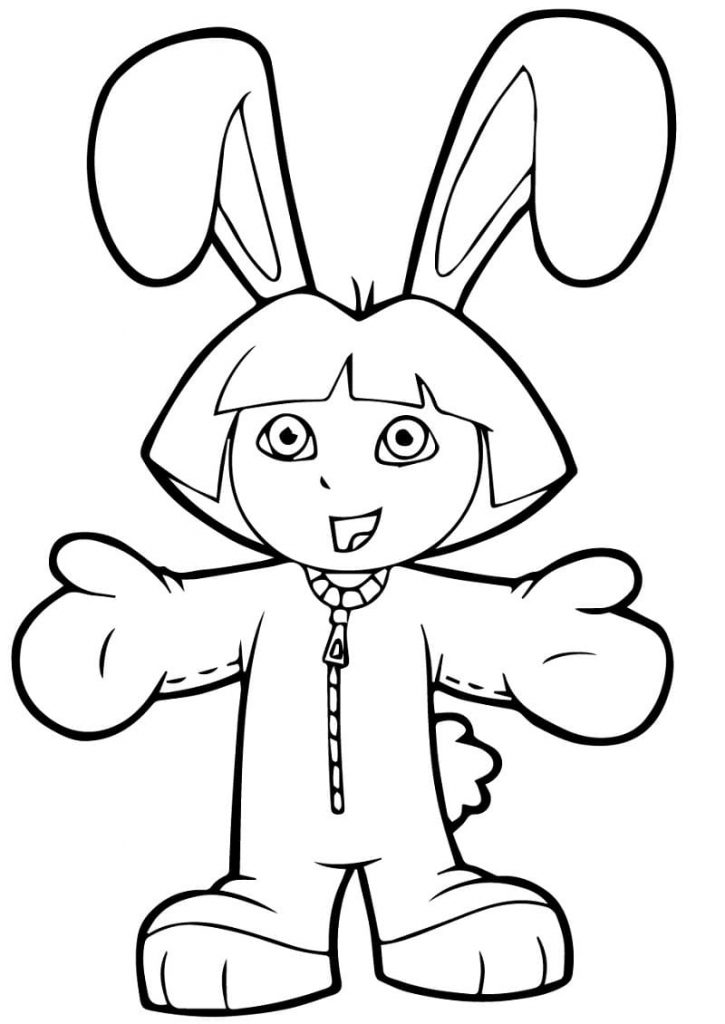 Coloriage lapin dora à imprimer