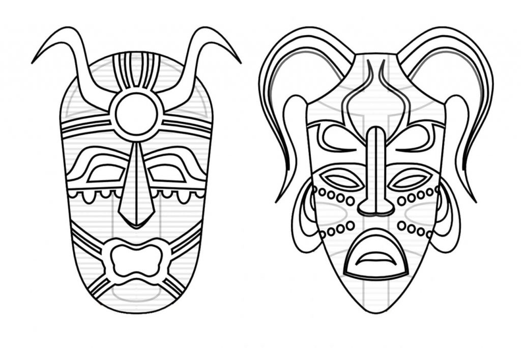 Coloriage masque 1 à imprimer