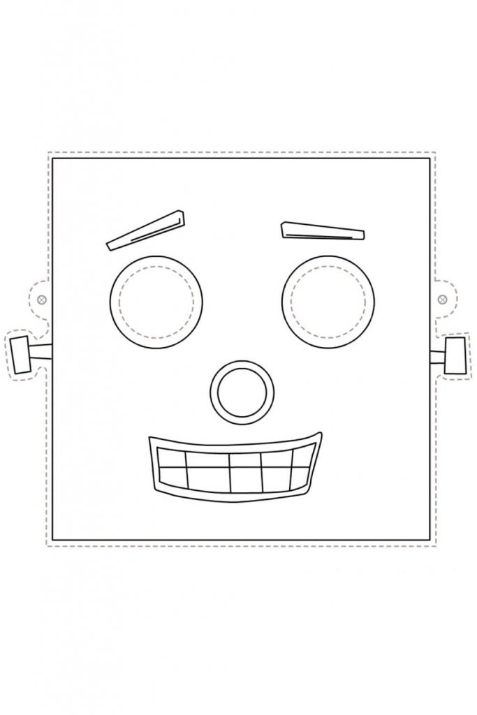 Coloriage masque de robot à imprimer