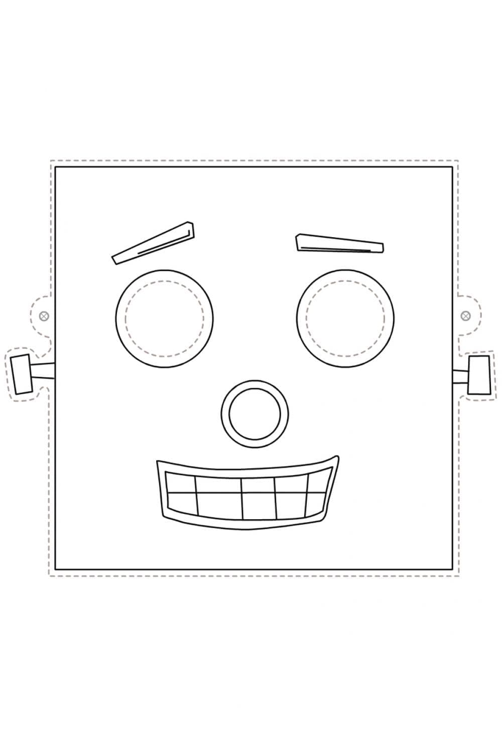Coloriage masque de robot à imprimer