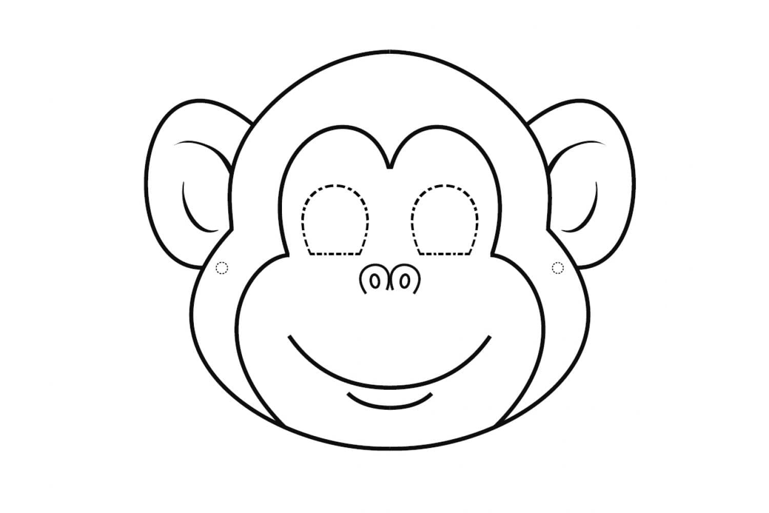 Coloriage masque de singe à imprimer