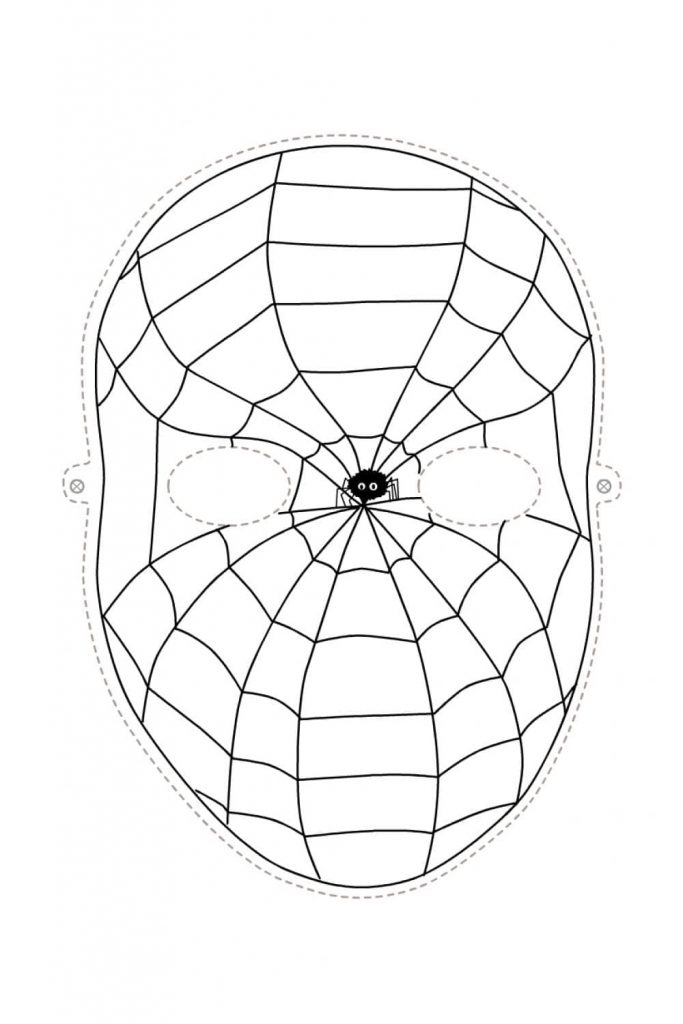 Coloriage masque spiderman à imprimer