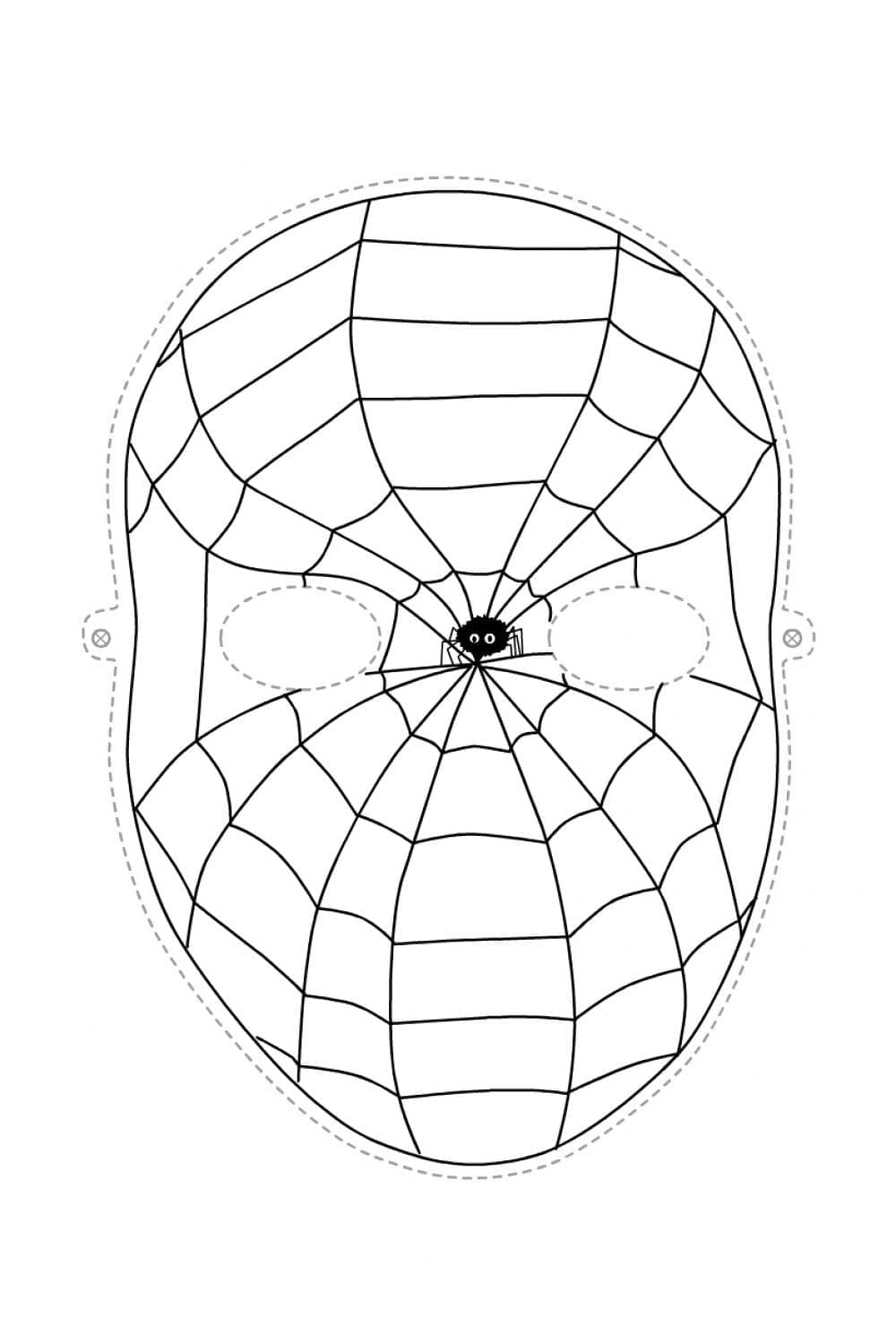 Coloriage masque spiderman à imprimer