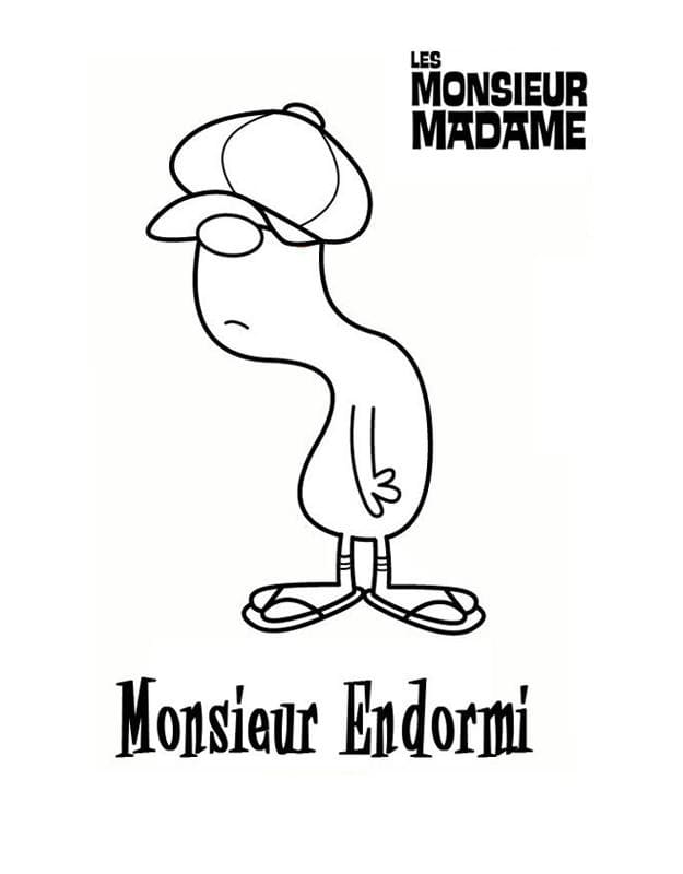 Coloriage monsieur madame endormi