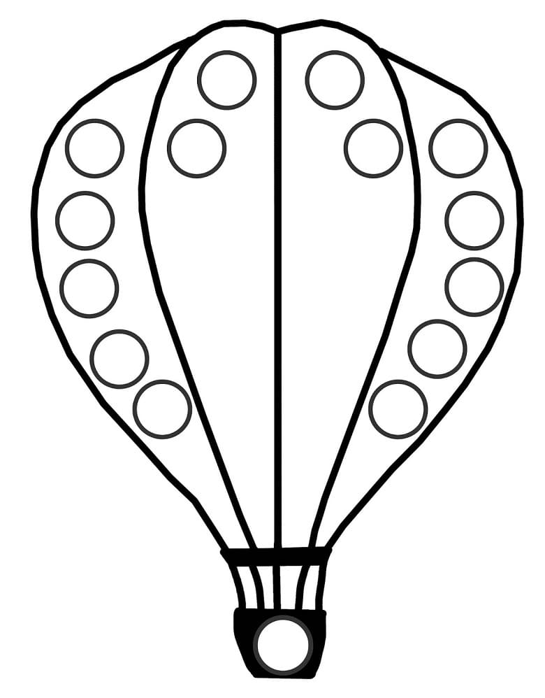 Coloriage montgolfière gommette